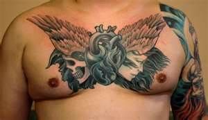 Awesome tattoo with skull