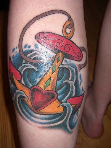 Anchor with heart tattoo