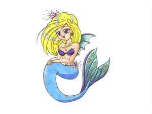 Mermaid with yellow hairs