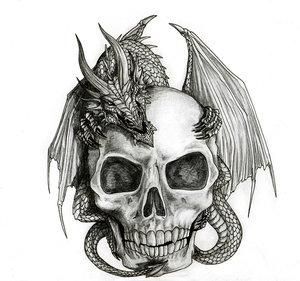 Big skull with dragon