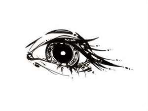 Eye with long lashes