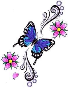 Blue and violet butterfly