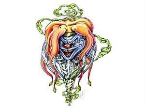 Clown with orange hairs