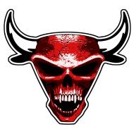 Head of bull in red colour