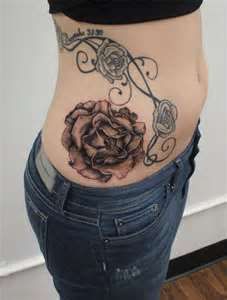 Flower tattoo on waist