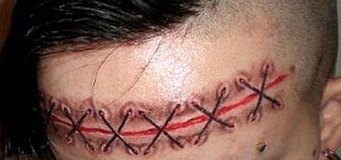 Tattoo on forehead