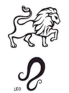 Leo as zodiac tattoo design