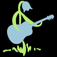 Blue and green design with lily of the valley