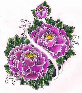 Pink peonies on greens