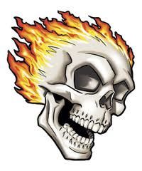 Skull with fires