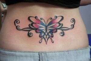 Tattoo with tribal butterfly