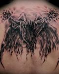 Angel with big wings tattoo