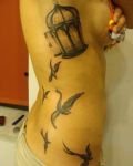 Tattoo with birds and cage