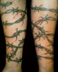 Barbed wires around arms