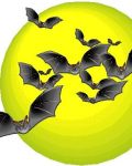 Many small bats on the moon