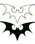 Two versions of bat tattoo