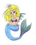 Mermaid with yellow hairs