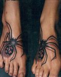 Amazing tattoo with spiders