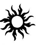 Tattoo design with sun
