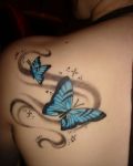 Blue butterflies tattoo