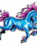 Blue unicorn with pink mane