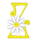 White daisy and letter