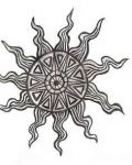 Decorative sun tattoo design