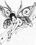Fairy with music elements