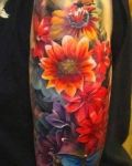Flowers and butterlies tattoo