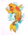 Gold Koi fish tattoo design