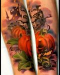 Halloween pumpkins tattoo