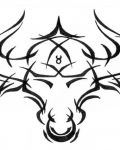 Taurus as tattoo design with zodiac