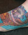 Koi fish and lotus tattoo