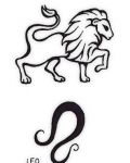 Leo as zodiac tattoo design