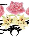 Lilies and roses tattoo design
