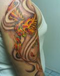 Orange phoenix tattoo