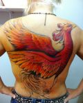 Orange phoenix tattoo design