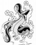Oriental snake tattoo design