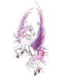 Beautiful unicorn with pink wings