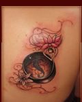 Pink lotus back tattoo