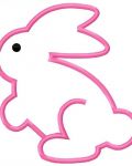 Pink outline of rabbit