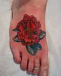Tattoo with red peony