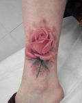 Realistic rose on ankle