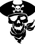Pirate skull in black version