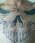 Part of skull on the chest