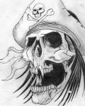 Horrible skull as pirate
