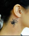 Black spider on the neck