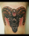 Tattoo with black aries