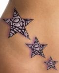Three stars with patterns