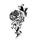 Tribal rose in black